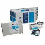 ~Brand New Original HP C4891A (HP 80) INK / INKJET Cyan Cartridge & Printhead & Cleaner Value Pack