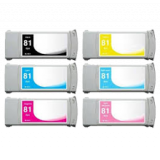HP 81 HP81 INK / INKJET Cartridge Set Black Cyan Yellow Magenta Light Cyan Light Magenta