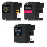 Brother LC205-XXL COLOR INK / INKJET Set Extra High Yield Cartridge Cyan Magenta Yellow