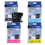 ~Brand New Original  BROTHER LC103 INK / INKJET Cartridge Set Black Cyan Magenta Yellow High Yield