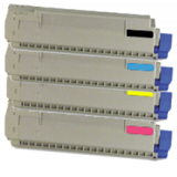 OKIDATA MC860 Laser Toner Cartridge Set Black Cyan Yellow Magenta