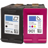 HP CC654AN / CC656AN (901XL / 901) High Yield Black INK / INKJET Cartridge Combo Pack Black Tri-Color