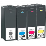 LEXMARK 100XL High Yield INK / INKJET Cartridge Set Black Cyan Yellow Magenta