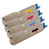 OKIDATA C3300 / C3400 Laser Toner Cartridge Set Black Cyan Yellow Magenta High Yield