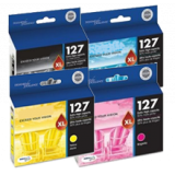 ~Brand New Original EPSON T127 Extra High Yield INK / INKJET Cartridge Set Black Cyan Yellow Magenta