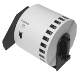 BROTHER DK-2205 Die-Cut Continuous Length Paper Tape Black on White WITH CARTRIDGE