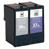 LEXMARK 18C2170 / 18C2180 36XL / 37XL High Yield INK / INKJET Cartridge Black Color COMBO PACK