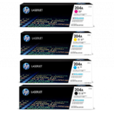 ~Brand New Original HP 204A Laser Toner Cartridge Set Black Cyan Yellow Magenta
