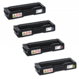 RICOH SPC 220 / 221 / 240 Laser Toner Cartridge Set Black Cyan Magenta Yellow