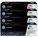 ~Brand New Original HP 128A Laser Toner Cartridge Set Black Cyan Yellow Magenta