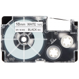 Casio Black on White Cassette Label Tape 18MM / 3/4” - 8M / 26’