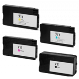 HP 711 INK / INKJET Cartridge High Yield Black Cyan Yellow Magenta