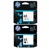 ~Brand New  Original HP N9K01AN / N9K02AN (#65) INK / INKJET Cartridge Combo Pack Black Tri-Color