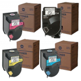 ~Brand New Original KONICA MINOLTA C350 / C450 Laser Toner Cartridge Set Black Cyan Yellow Magenta