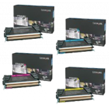 ~Brand New Original LEXMARK C736 Laser Toner Cartridge Set Black Cyan Magenta Yellow