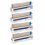 ~Brand New Original OKIDATA C3300 / C3400 Laser Toner Cartridge Set Black Cyan Yellow Magenta High Yield