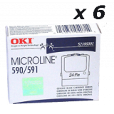 ~Brand New Original Okidata 52106001 Black Ribbon (Pack of 6)