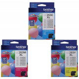 ~Brand New Original BROTHER INK LC2033PKS INK / INKJET 3 Pack Color Set Cyan Yellow Magenta