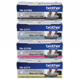 ~Brand New Original Brother TN227 High Yield Laser Toner Cartridge Set Black Cyan Magenta Yellow 