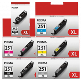 ~Brand New Original CANON PGI-250XL / CLI-251XL INK / INKJET High Yield Cartridge Set Black Photo Black Cyan Yellow Magenta Gray