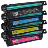 HP CP3525 Laser Toner Cartridge Set Black Cyan Yellow Magenta (Black High Yield)