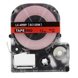 Epson LC-4RBP 12MM 1/2” Black on Red Cassette Label 8M / 26.2FT